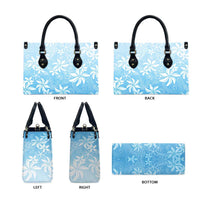 Tiare Tahiti Leather Bag Blue Polynesia Motifs - Polynesian Pride