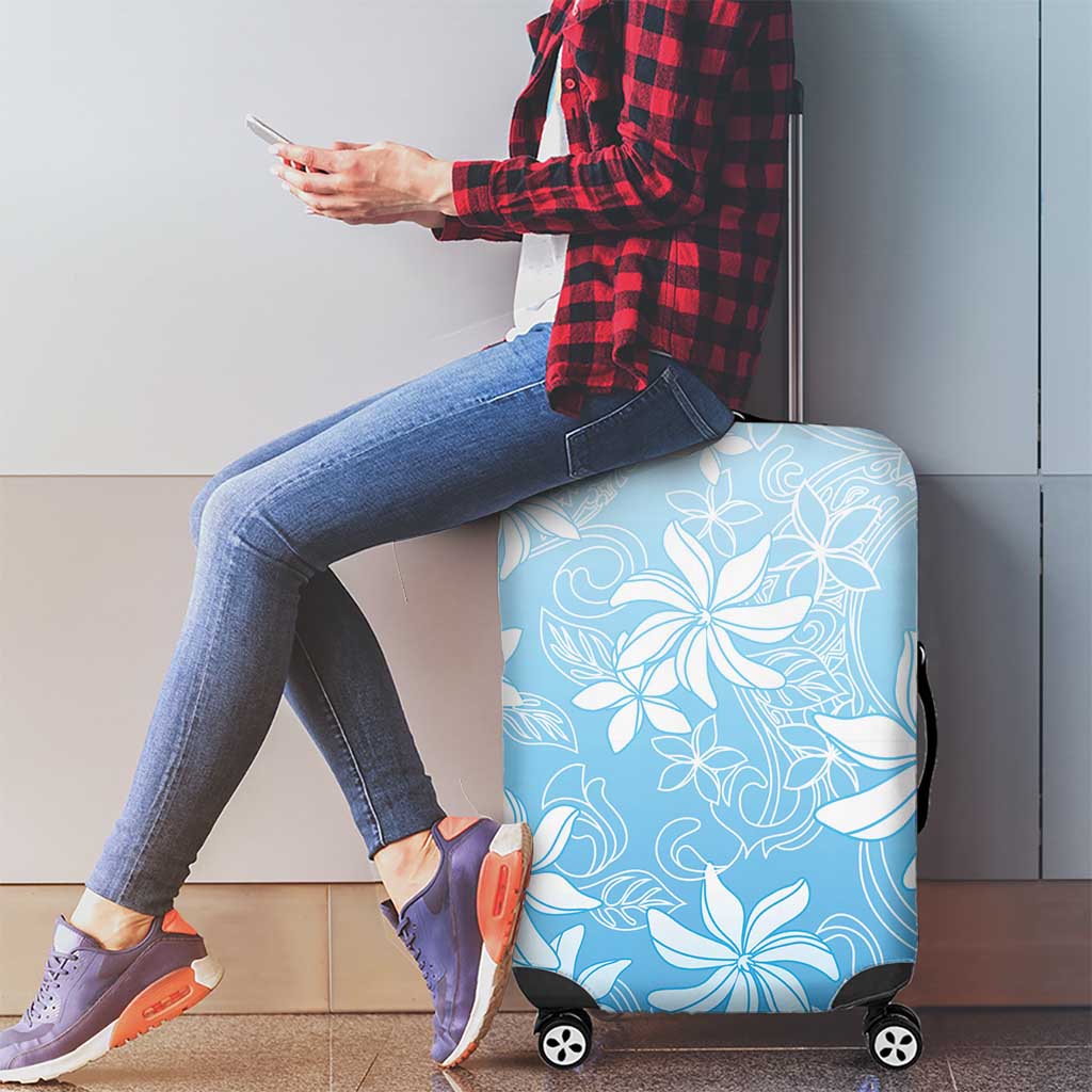 Tiare Tahiti Luggage Cover Blue Polynesia Motifs - Polynesian Pride