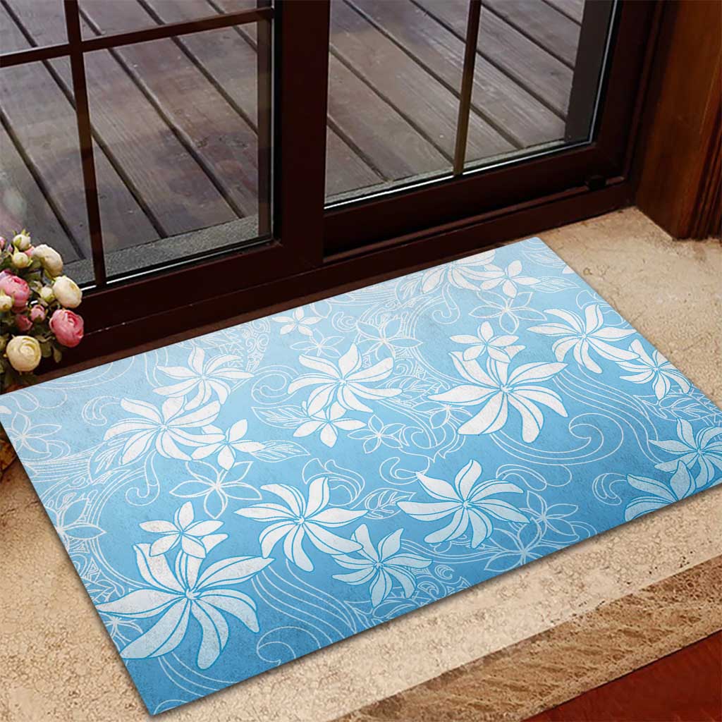 Tiare Tahiti Rubber Doormat Blue Polynesia Motifs - Polynesian Pride