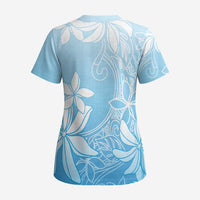 Tiare Tahiti Scrub Top Blue Polynesia Motifs - Polynesian Pride