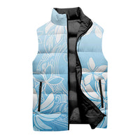 Tiare Tahiti Sleeveless Puffer Jacket Blue Polynesia Motifs - Polynesian Pride