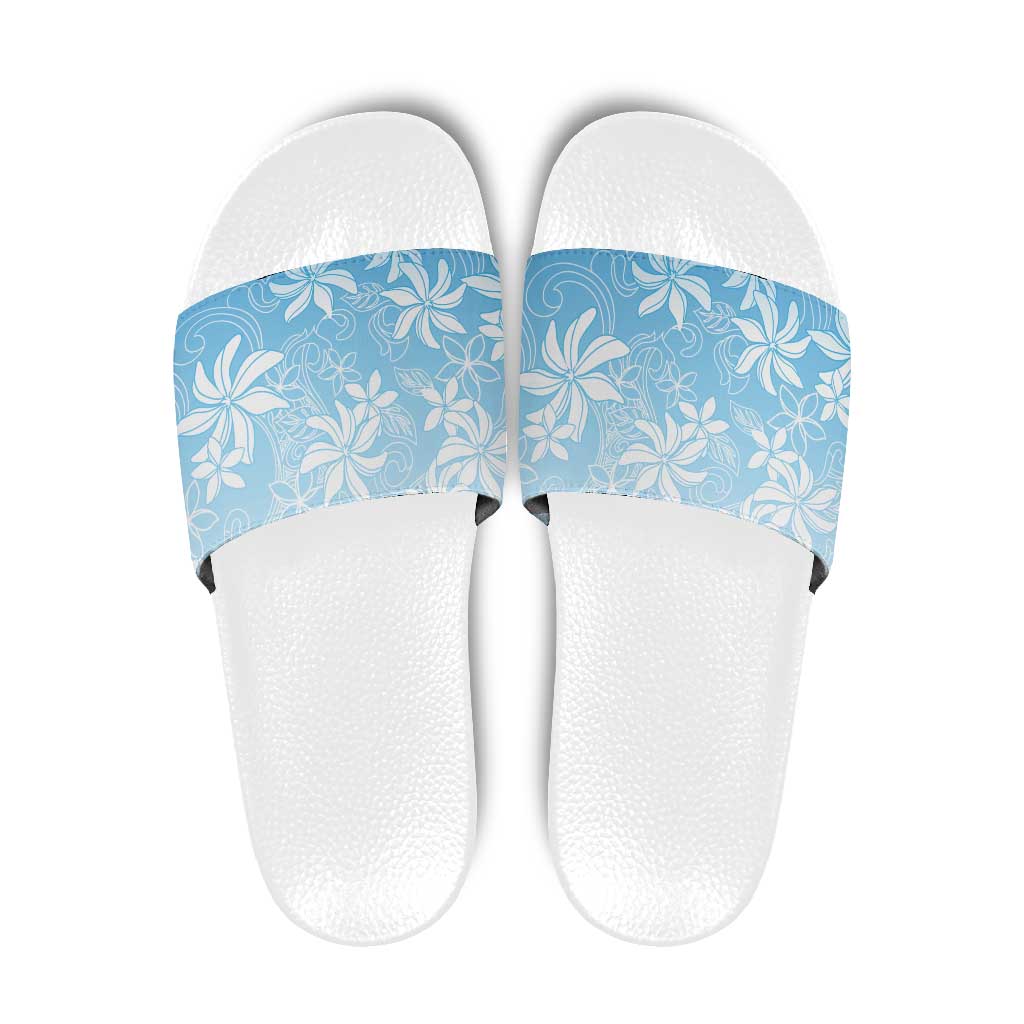 Tiare Tahiti Slide Sandals Blue Polynesia Motifs LT05 Blue - Polynesian Pride