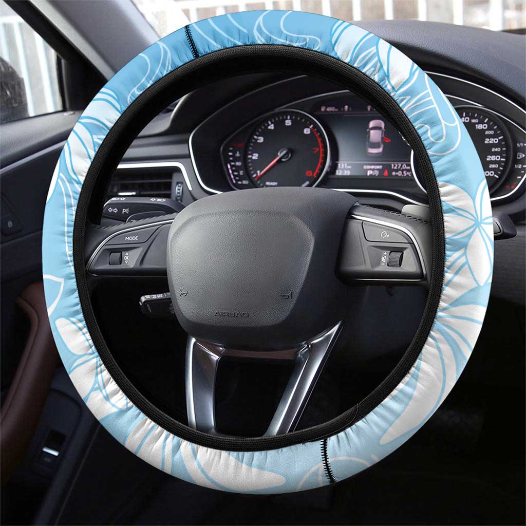 Tiare Tahiti Steering Wheel Cover Blue Polynesia Motifs - Polynesian Pride