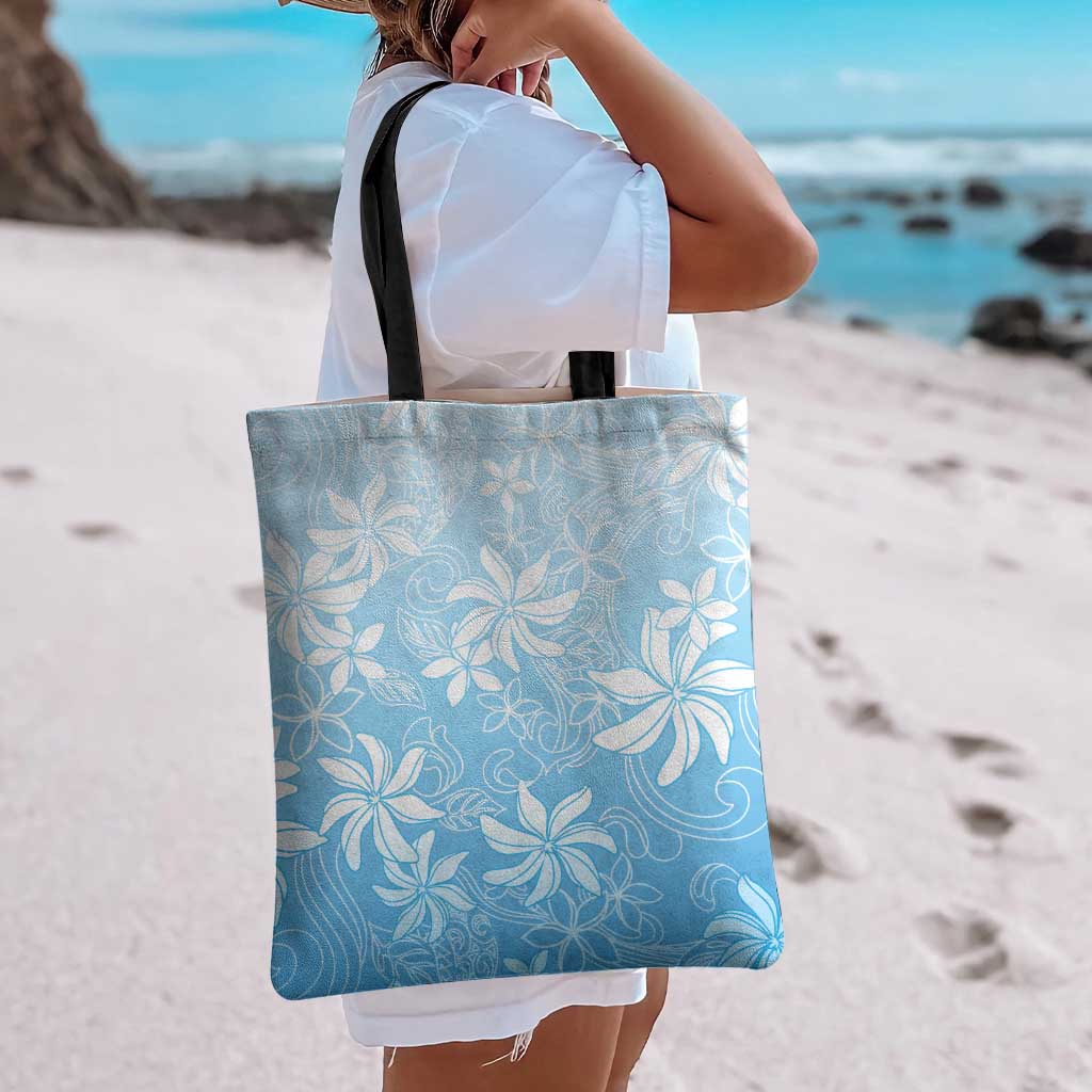 Tiare Tahiti Tote Bag Blue Polynesia Motifs - Polynesian Pride