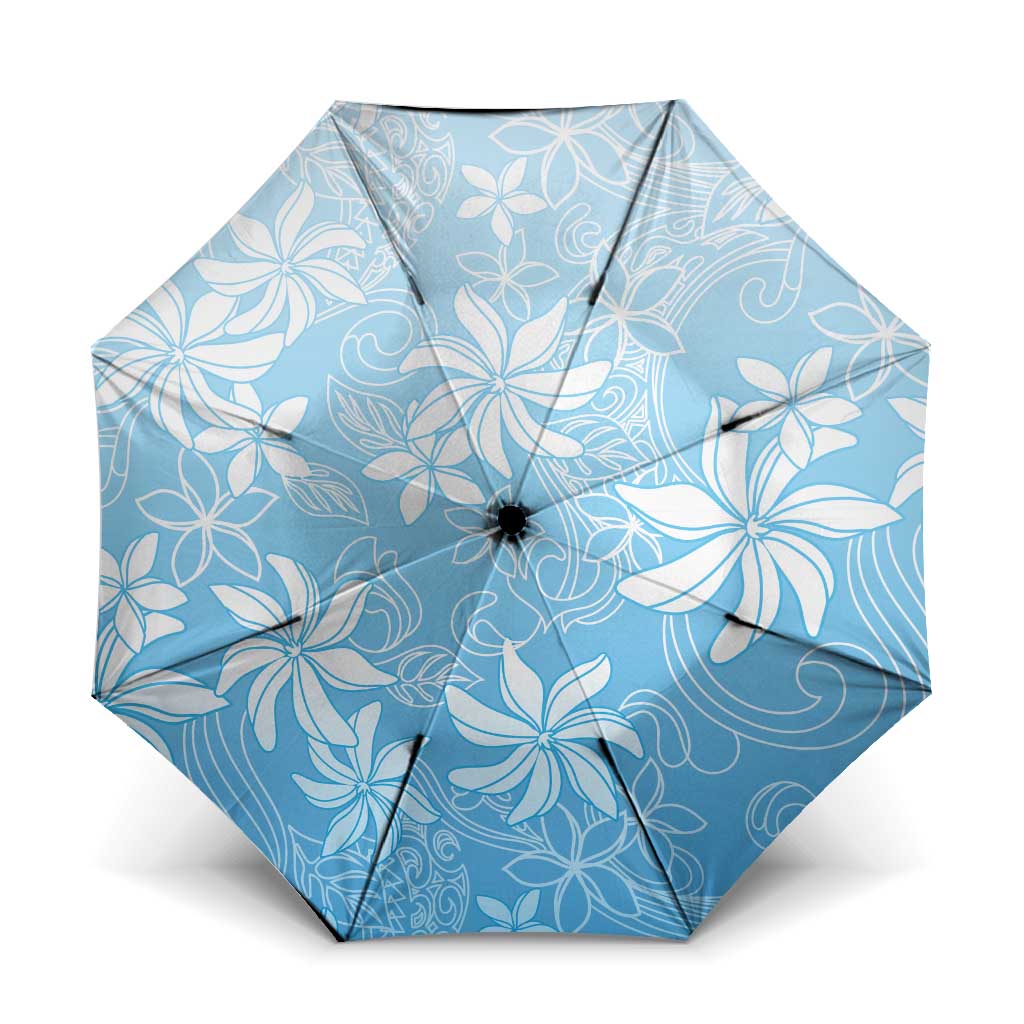 Tiare Tahiti Umbrella Blue Polynesia Motifs LT05 One Size Folded 11.42 inch Opened Diameter 37.4 inch Blue - Polynesian Pride