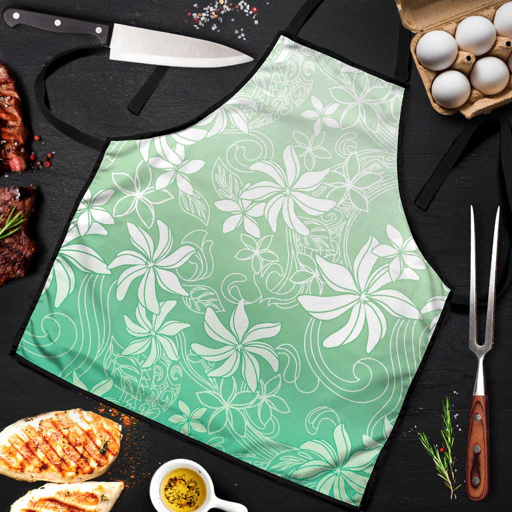 Tiare Tahiti Apron Matcha Polynesia Motifs - Polynesian Pride