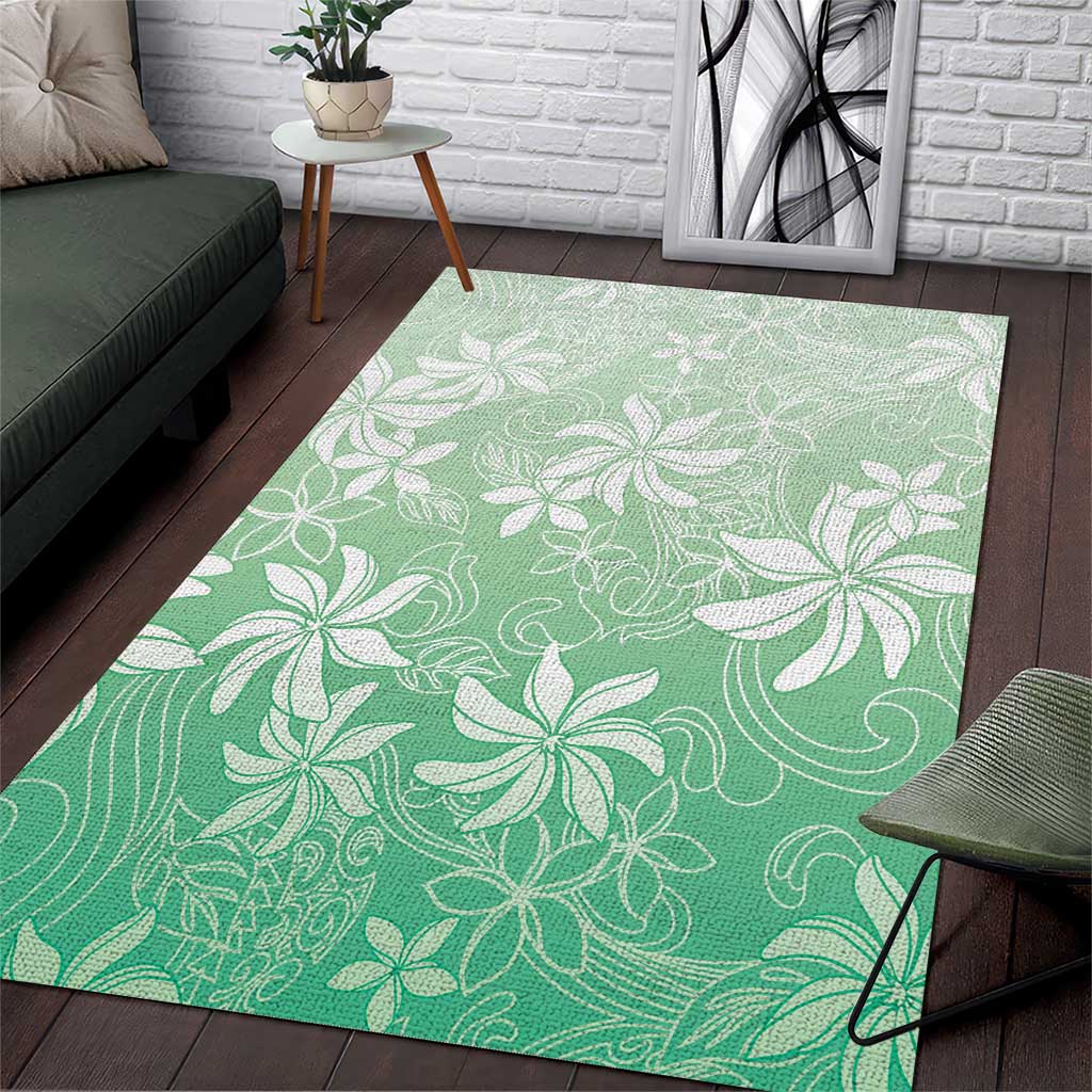 Tiare Tahiti Area Rug Matcha Polynesia Motifs - Polynesian Pride
