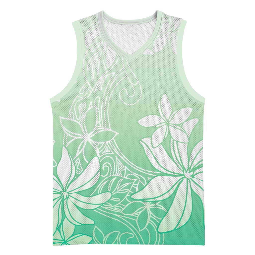 Tiare Tahiti Basketball Jersey Matcha Polynesia Motifs - Polynesian Pride