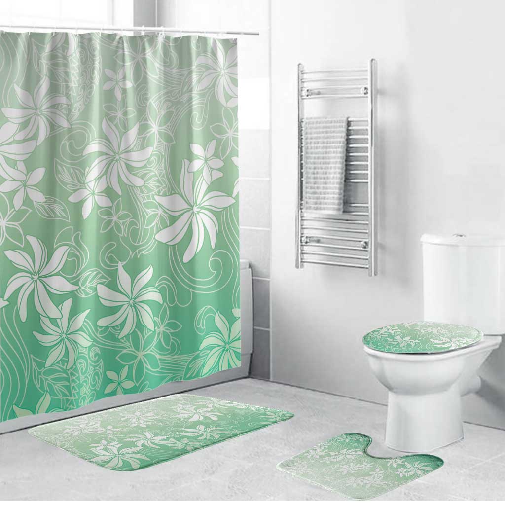 Tiare Tahiti Bathroom Set Matcha Polynesia Motifs LT05 Bathroom Set (4 pcs) Green - Polynesian Pride