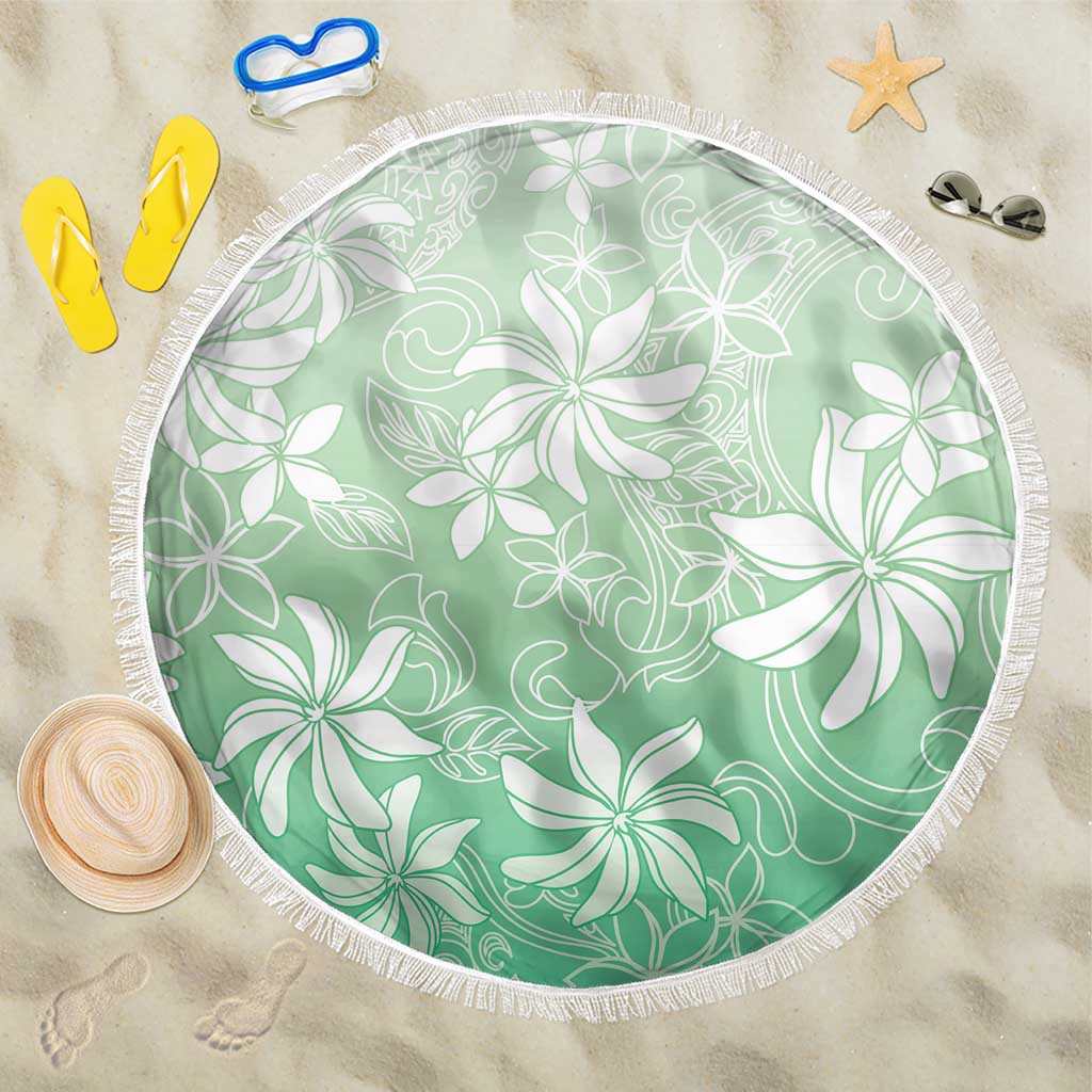 Tiare Tahiti Beach Blanket Matcha Polynesia Motifs LT05 One Size 150cm Green - Polynesian Pride