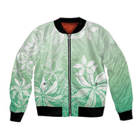 Tiare Tahiti Bomber Jacket Matcha Polynesia Motifs LT05 Unisex Green - Polynesian Pride
