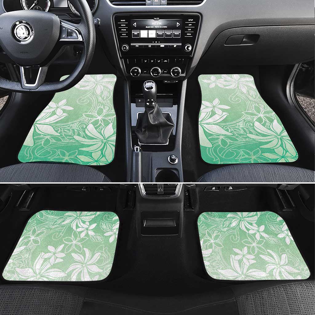 Tiare Tahiti Car Mats Matcha Polynesia Motifs LT05 Set 4pcs Green - Polynesian Pride