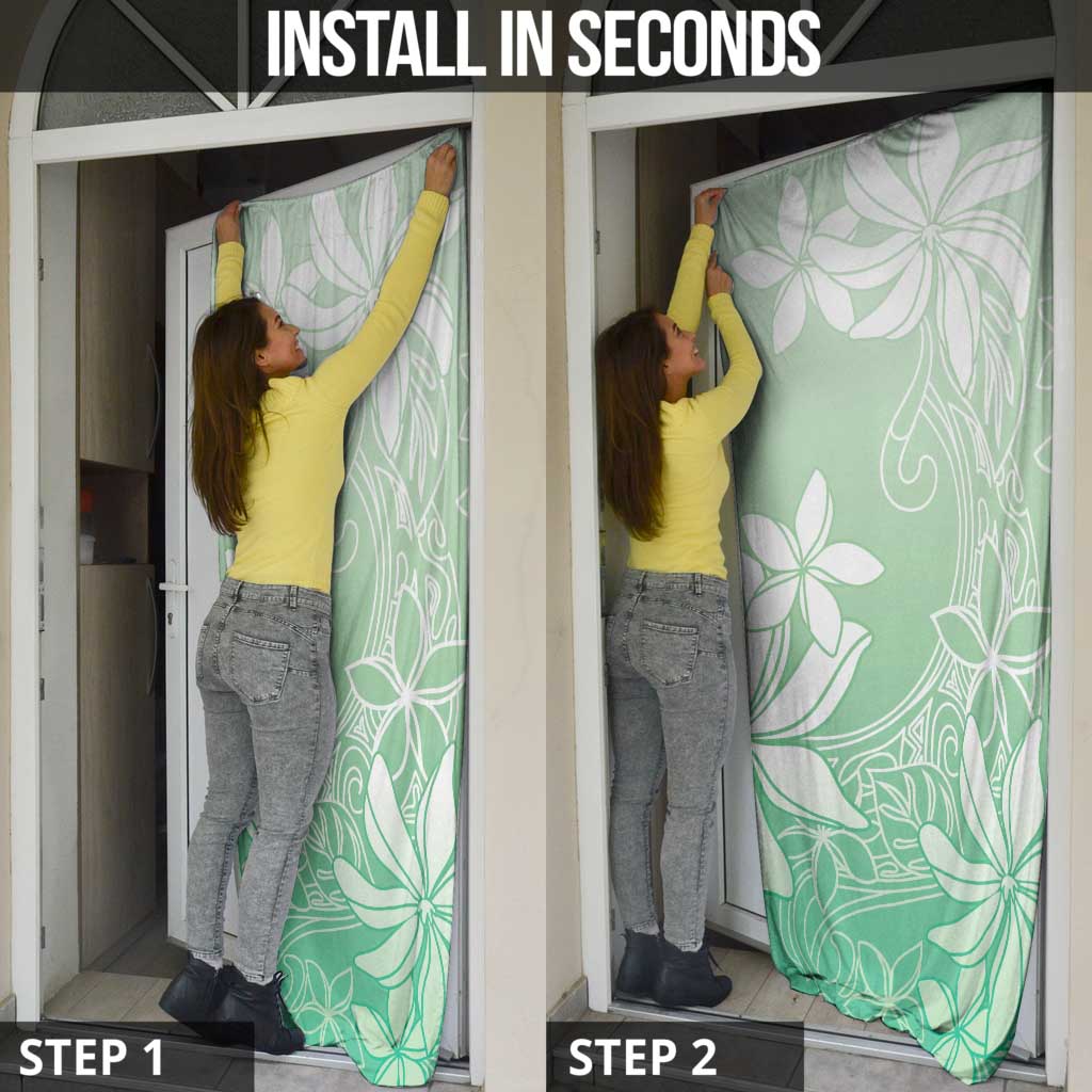 Tiare Tahiti Door Cover Matcha Polynesia Motifs - Polynesian Pride