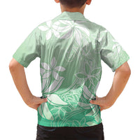 Tiare Tahiti Family Matching Long Sleeve Bodycon Dress and Hawaiian Shirt Matcha Polynesia Motifs - Polynesian Pride