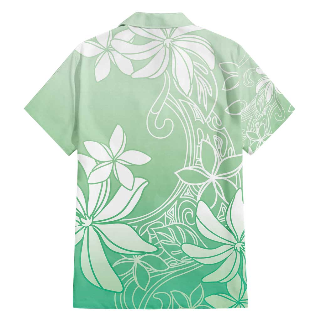 Tiare Tahiti Family Matching Long Sleeve Bodycon Dress and Hawaiian Shirt Matcha Polynesia Motifs - Polynesian Pride