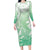 Tiare Tahiti Family Matching Long Sleeve Bodycon Dress and Hawaiian Shirt Matcha Polynesia Motifs - Polynesian Pride