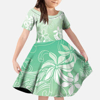 Tiare Tahiti Family Matching Off The Shoulder Long Sleeve Dress and Hawaiian Shirt Matcha Polynesia Motifs - Polynesian Pride