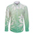 Tiare Tahiti Family Matching Off The Shoulder Long Sleeve Dress and Hawaiian Shirt Matcha Polynesia Motifs - Polynesian Pride