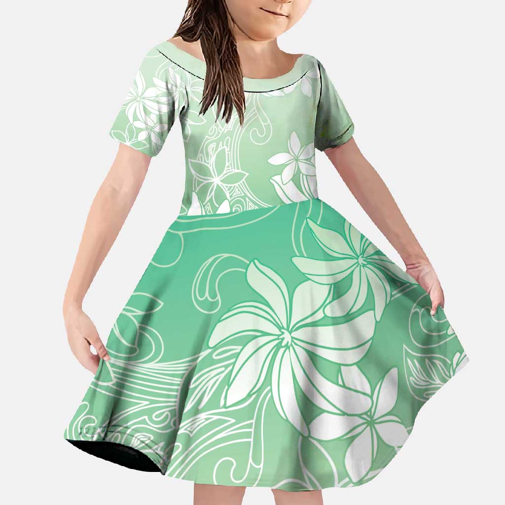 Tiare Tahiti Family Matching Off Shoulder Maxi Dress and Hawaiian Shirt Matcha Polynesia Motifs - Polynesian Pride