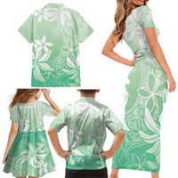 Tiare Tahiti Family Matching Short Sleeve Bodycon Dress and Hawaiian Shirt Matcha Polynesia Motifs - Polynesian Pride
