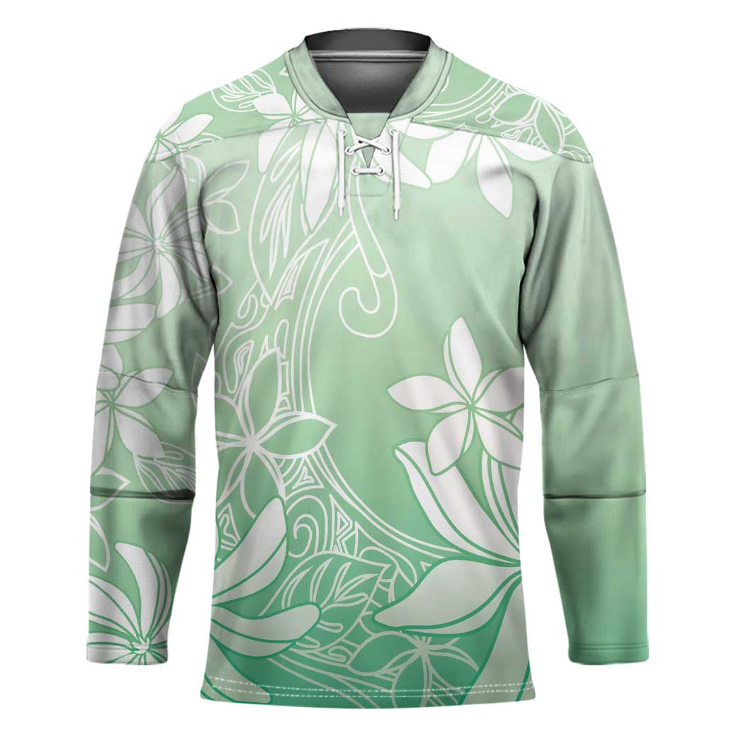 Tiare Tahiti Hockey Jersey Matcha Polynesia Motifs - Polynesian Pride