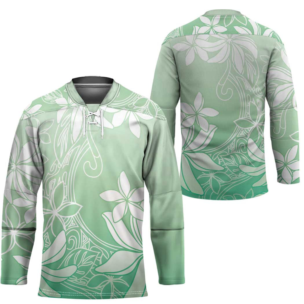 Tiare Tahiti Hockey Jersey Matcha Polynesia Motifs - Polynesian Pride