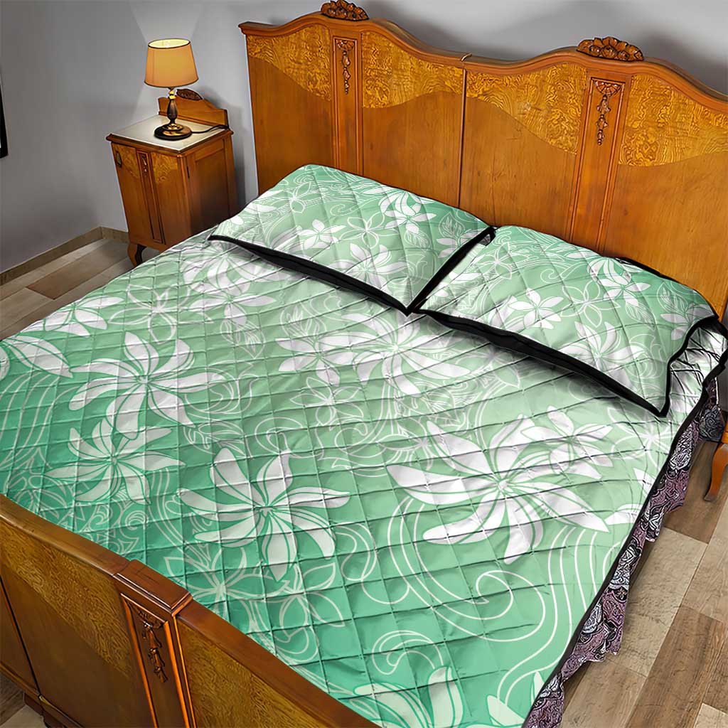 Tiare Tahiti Quilt Bed Set Matcha Polynesia Motifs LT05 - Polynesian Pride