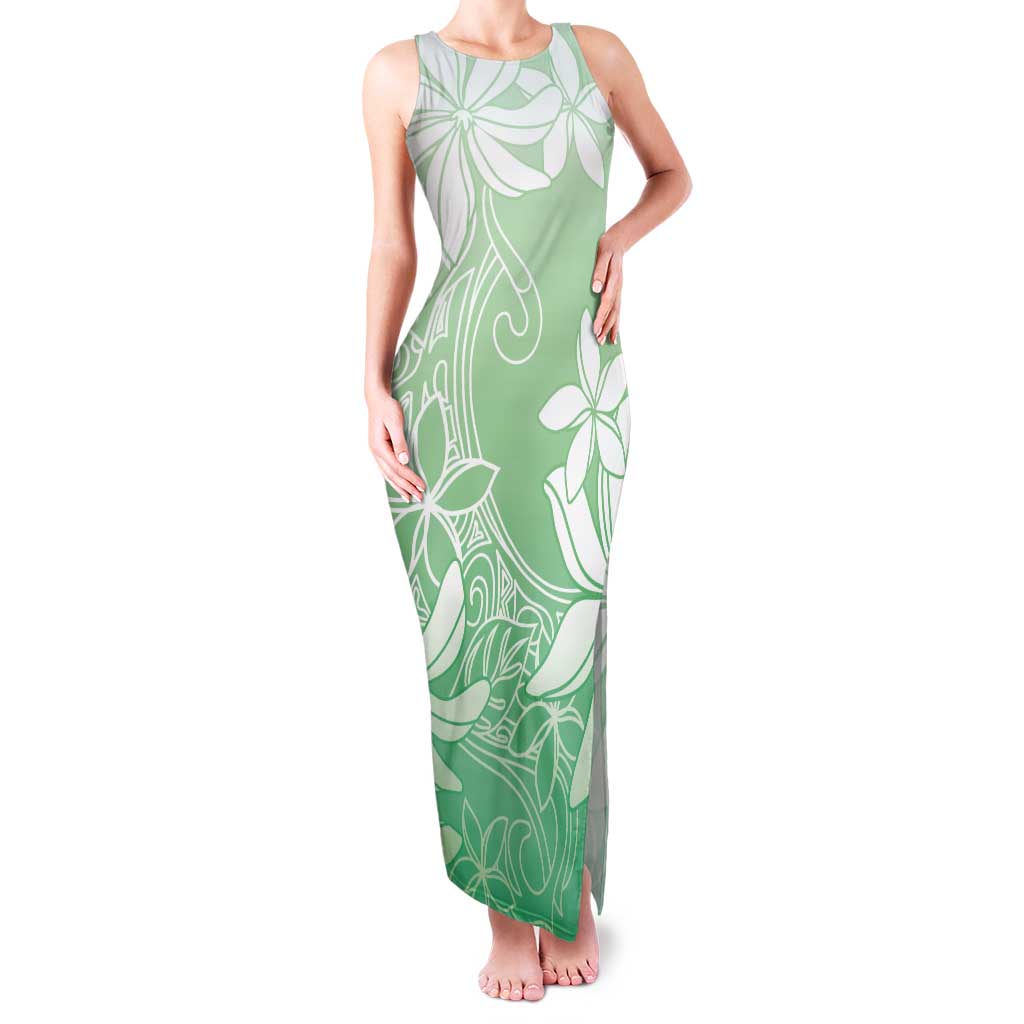 Tiare Tahiti Tank Maxi Dress Matcha Polynesia Motifs - Polynesian Pride