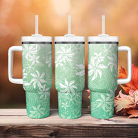 Tiare Tahiti Tumbler With Handle Matcha Polynesia Motifs - Polynesian Pride