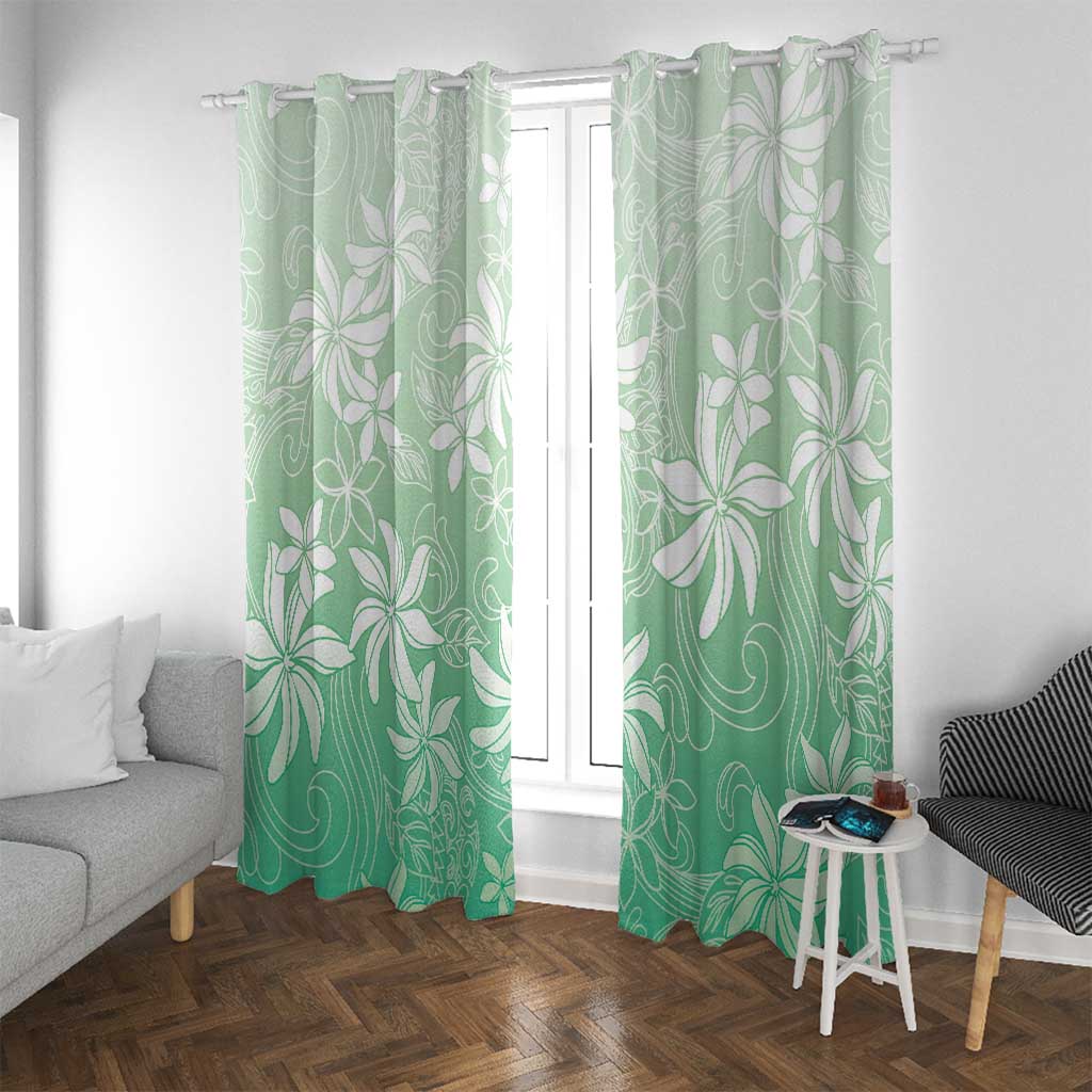 Tiare Tahiti Window Curtain Matcha Polynesia Motifs - Polynesian Pride