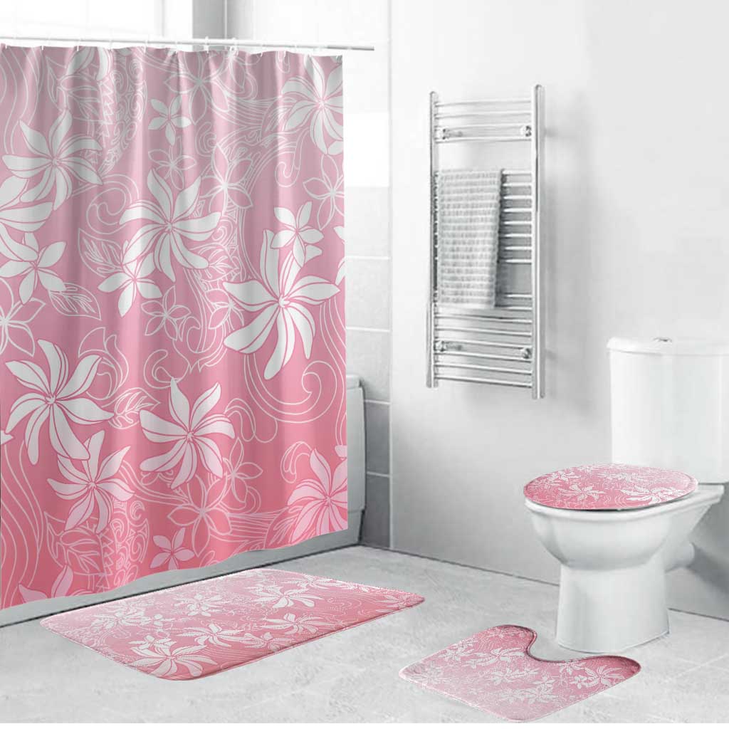 Tiare Tahiti Bathroom Set Pink Polynesia Motifs LT05 Bathroom Set (4 pcs) Pink - Polynesian Pride