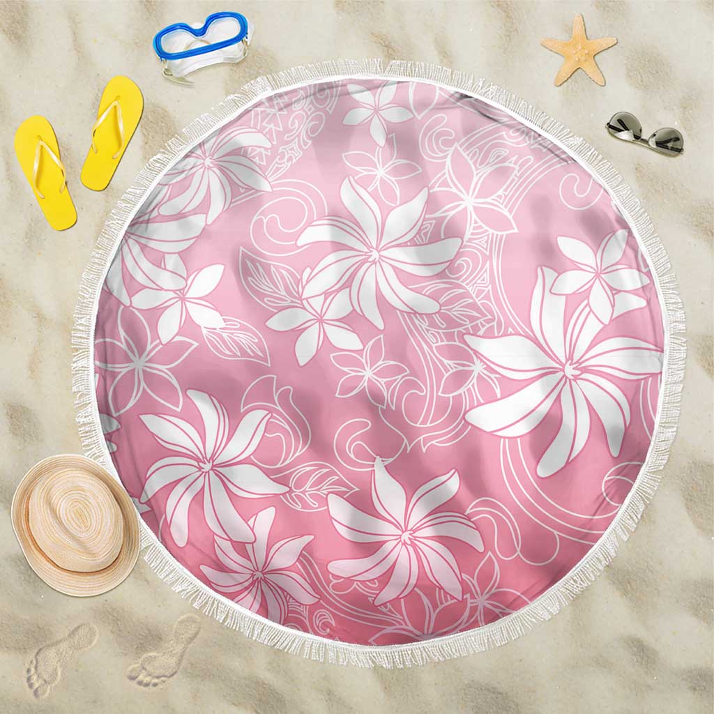 Tiare Tahiti Beach Blanket Pink Polynesia Motifs LT05 One Size 150cm Pink - Polynesian Pride