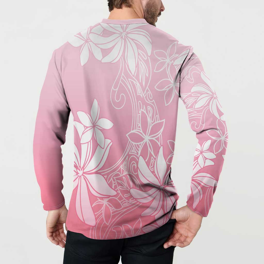 Tiare Tahiti Button Sweatshirt Pink Polynesia Motifs - Polynesian Pride