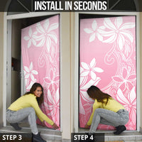 Tiare Tahiti Door Cover Pink Polynesia Motifs - Polynesian Pride