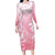 Tiare Tahiti Family Matching Long Sleeve Bodycon Dress and Hawaiian Shirt Pink Polynesia Motifs - Polynesian Pride
