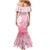Tiare Tahiti Family Matching Mermaid Dress and Hawaiian Shirt Pink Polynesia Motifs - Polynesian Pride