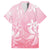 Tiare Tahiti Family Matching Off The Shoulder Long Sleeve Dress and Hawaiian Shirt Pink Polynesia Motifs - Polynesian Pride