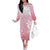 Tiare Tahiti Family Matching Off The Shoulder Long Sleeve Dress and Hawaiian Shirt Pink Polynesia Motifs - Polynesian Pride