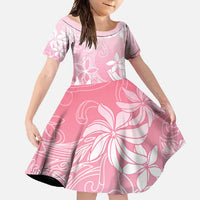 Tiare Tahiti Family Matching Off Shoulder Maxi Dress and Hawaiian Shirt Pink Polynesia Motifs - Polynesian Pride