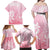 Tiare Tahiti Family Matching Off Shoulder Maxi Dress and Hawaiian Shirt Pink Polynesia Motifs - Polynesian Pride
