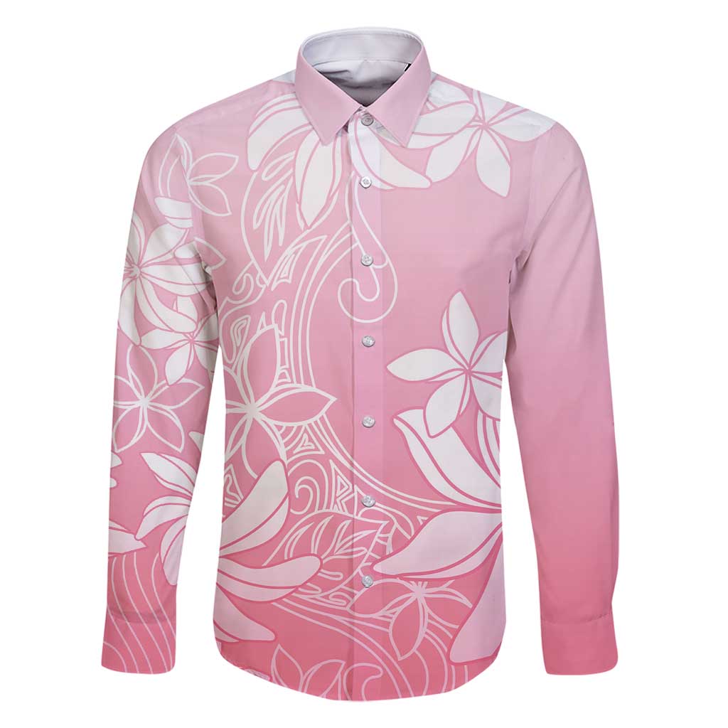 Tiare Tahiti Family Matching Off Shoulder Short Dress and Hawaiian Shirt Pink Polynesia Motifs - Polynesian Pride