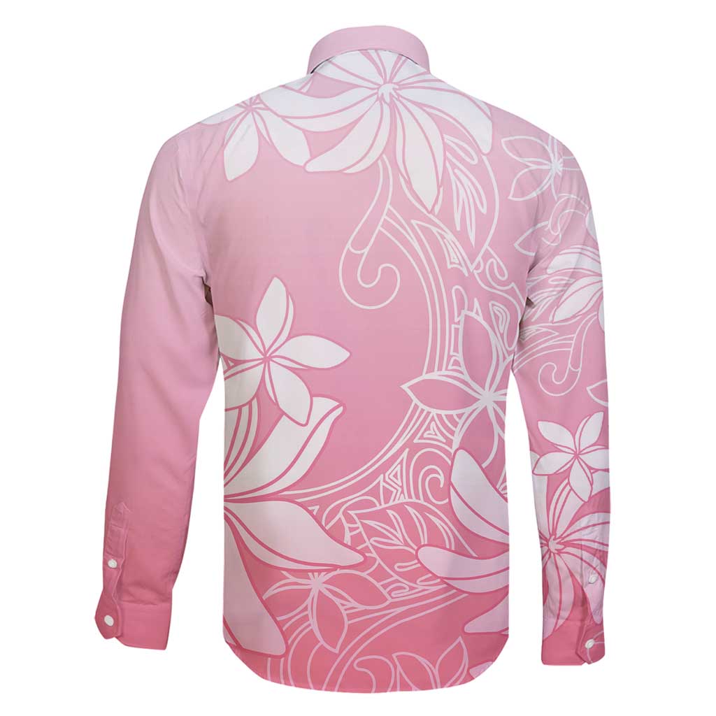 Tiare Tahiti Family Matching Off Shoulder Short Dress and Hawaiian Shirt Pink Polynesia Motifs - Polynesian Pride