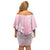 Tiare Tahiti Family Matching Off Shoulder Short Dress and Hawaiian Shirt Pink Polynesia Motifs - Polynesian Pride