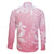 Tiare Tahiti Family Matching Short Sleeve Bodycon Dress and Hawaiian Shirt Pink Polynesia Motifs - Polynesian Pride