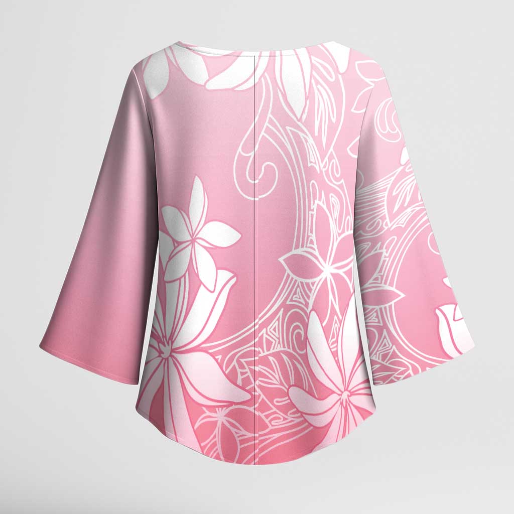 Tiare Tahiti Kimono Sleeve Blouse Pink Polynesia Motifs - Polynesian Pride