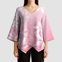 Tiare Tahiti Kimono Sleeve Blouse Pink Polynesia Motifs - Polynesian Pride