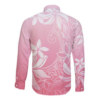 Tiare Tahiti Long Sleeve Button Shirt Pink Polynesia Motifs - Polynesian Pride