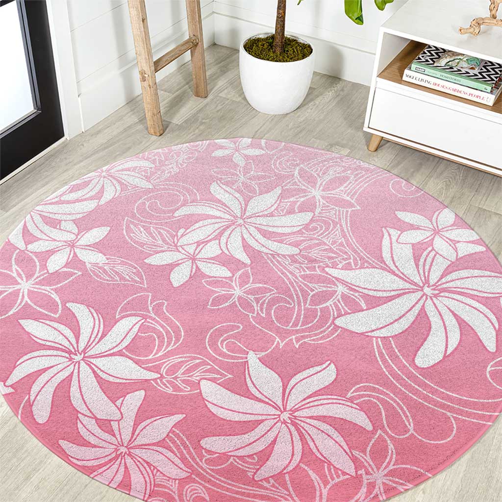 Tiare Tahiti Round Carpet Pink Polynesia Motifs - Polynesian Pride