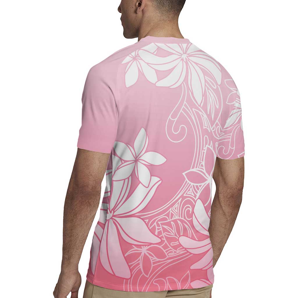 Tiare Tahiti Rugby Jersey Pink Polynesia Motifs - Polynesian Pride