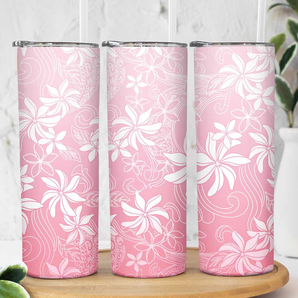 Tiare Tahiti Skinny Tumbler Pink Polynesia Motifs - Polynesian Pride